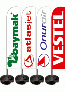 Aluminyum Plaj - Yelken bayrak 75x400 cm Kıbrıs Basımevi